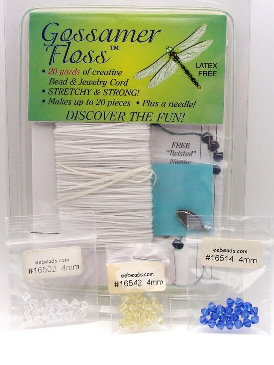Swarovski Jewelry - Swarovski 4mm Bicone Crystal Set Clear, Sapphire, Jonquil (60pc) Gossamer Floss